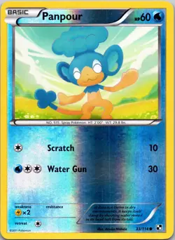 Panpour 33/114 Black and White Reverse Holo Pokemon TCG NM / LP - Image 1