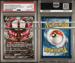 2021 POKEMON SWORD & SHIELD CHILLING REIGN FULL ART/GALARIAN MOLTRES V PSA 10 - Image 3