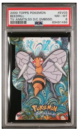 2000 Topps Pokemon Beedrill TvAnimationEdition Die-Cut Embossed Psa 8 - Image 1