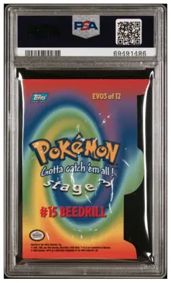 2000 Topps Pokemon Beedrill TvAnimationEdition Die-Cut Embossed Psa 8 - Image 2
