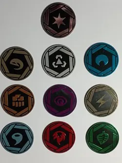 Lot 10 Jetons / Pieces / Coins Pokemon Jumbo - Tin 151 - Serie Energie - Image 1