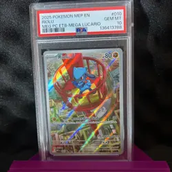 PSA 10 GEM MINT Riolu 010 Pokemon Center ETB Promo Mega Evolution *LOW POP 34* - Image 2