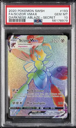 2020 POKEMON SWORD & SHIELD DARKNESS ABLAZE SECRET FULL ART/SCIZOR VMAX PSA 10 - Image 1
