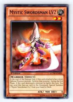 Yugioh Mystic Swordsman LV2 LCYW-EN200 1st Edition Common - NM 💎 - Image 1