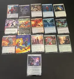 Magic The Gathering Marvel Spiderman Cards Lot Mostly Foils 16 Cards - Image 1