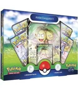 Pokemon GO TCG Trading Card Game Alolan Exeggutor V Box - 4 Booster Packs Promos - Image 1