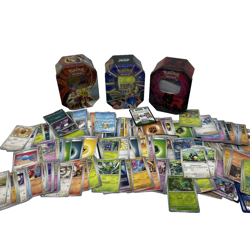 Pokemon Cards Job Lot Unsorted Bundle 400+ Cards Vintage & Modern Collectors tin - Image 1