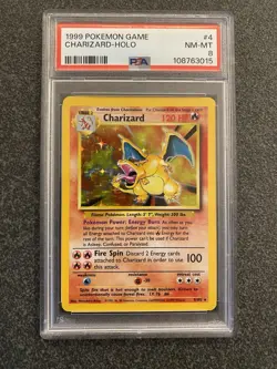 🔥 Charizard HOLO Base Set 1999 PSA 8 Near Mint NM 4/102 Pokemon Card - Image 1