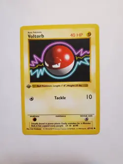 HP 1st Edition Shadowless Voltorb (67/102) Base Set Pokemon Card - Image 1