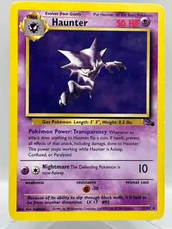 Haunter 21/62 Fossil Unlimited Non Holo Rare WotC 1999 Vintage Pokemon TCG Card - Image 1