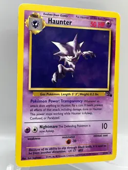 Haunter 21/62 Fossil Unlimited Non Holo Rare WotC 1999 Vintage Pokemon TCG Card - Image 2