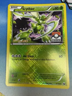 Scyther 4/108 Dark Explorers 1st Place Crosshatch Holo League Prize Pokemon Card - Image 1