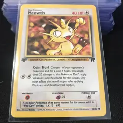 1x Meowth - 62/82 - 1st Edition - Team Rocket - Pokemon Card - LP/NM - Image 1