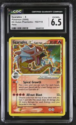 CGC 6.5 Gyarados Gold Star 2006 EX Holon Phantoms 102/110 Holo Pokemon Card - Image 1