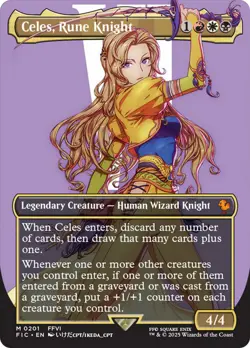 Celes, Rune Knight (Borderless) [FINAL FANTASY Commander] Magic MTG - Image 1