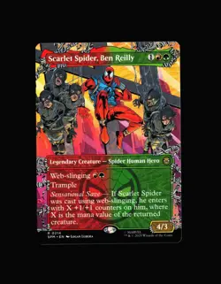 MTG: Scarlet Spider, Ben Reilly (Borderless) #214 R Normal NM Marvel Spider-Man - Image 1