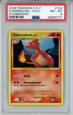 POKEMON STORMFRONT CHARMELEON #102 SECRET RARE HOLO FOIL PSA 8 NM-MT #28699777 - Image 1