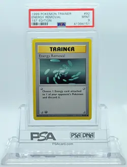 POKEMON 1999 BASE SET 1ST EDITION ENERGY REMOVAL #92 PSA 9 MINT #41394151 - Image 2