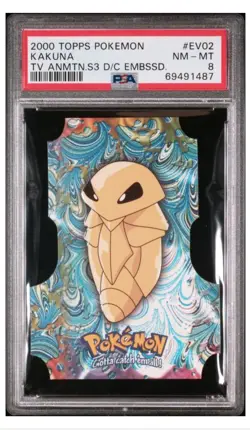 2000 Topps Pokemon Kakuna TvAnimationEdition Die-Cut Embossed Psa 8 - Image 1