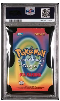 2000 Topps Pokemon Kakuna TvAnimationEdition Die-Cut Embossed Psa 8 - Image 2