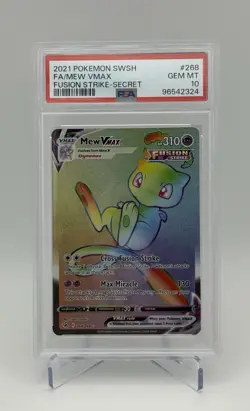 PSA 10 Mew VMAX (Rainbow Secret Rare) 268/264 Swsh08: Pokemon Fusion Strike Holo - Image 2