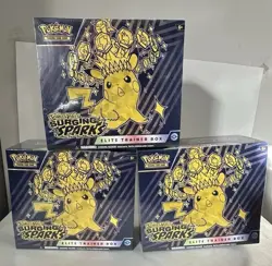 Pokemon TCG Scarlet & Violet Surging Sparks Elite Trainer Box Lot of 3 Sealed - Image 1