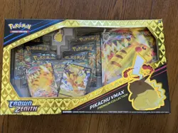 Pokemon TCG Crown Zenith Pikachu VMax Premium Col. Box - 7 Packs NEW SEALED - Image 1