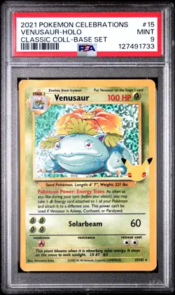 2021 POKEMON CELEBRATIONS CLASSIC COLL #15 VENUSAUR-HOLO PSA 9 - Image 1