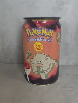 Vintage Pokemon 2000 Collectible Chupa Chups Storage Bin Tin Can Empty - Image 1