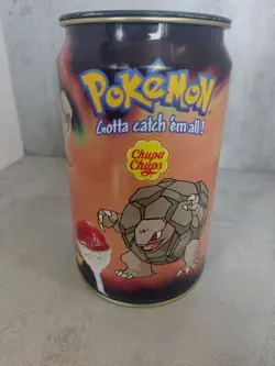 Vintage Pokemon 2000 Collectible Chupa Chups Storage Bin Tin Can Empty - Image 2