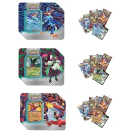 Pokemon Paldea Partners Tins Costco Bundle Factory-SEALED CASE OF 3 (15 Packs) 820650852930 - Image 1