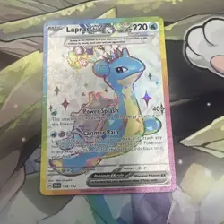 2024 Pokemon Stellar Crown Ultra Rare Full Art Rainbow Holo Lapras Ex 158/142 - Image 1
