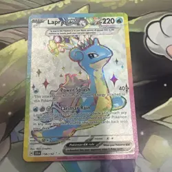 2024 Pokemon Stellar Crown Ultra Rare Full Art Rainbow Holo Lapras Ex 158/142 - Image 2