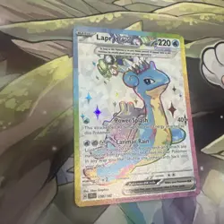 2024 Pokemon Stellar Crown Ultra Rare Full Art Rainbow Holo Lapras Ex 158/142 - Image 5