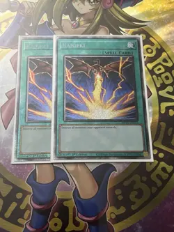 Yugioh! 2x NM Raigeki MP25-EN015 (Starlight Rare) - Image 1