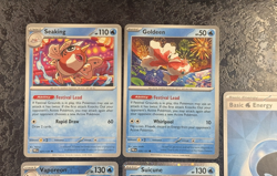 POKEMON TCG CARDS SEAKING-GOLDEEN-VAPOREON-SUICUNE-BASIC ENERGY (SET OF 5) - Image 2