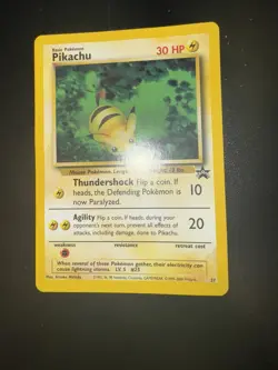 Pokemon Pikachu Bumblebee 2000 WOTC #27 Black Star Promo LP Card (Small Crease) - Image 1