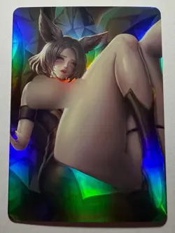 SEXY HEROINE WAIFU Ahri LEAGUE OF LEGENDS ACG PREMIUM HOLOFOIL CARD NM - Image 1