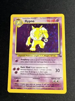 Pokemon TCG Hypno English LP/MP 8/62 Fossil Holo Rare Vintage Card - Image 1