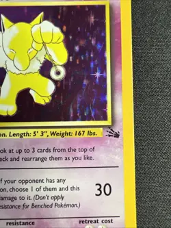 Pokemon TCG Hypno English LP/MP 8/62 Fossil Holo Rare Vintage Card - Image 3