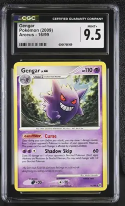 CGC 9.5 MINT+ Gengar 2009 Arceus 16/99 Pokemon Card - Image 1