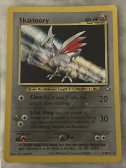 Skarmory Neo Genesis Unlimited Holo Foil 13/111 Pokemon Card Vintage WOTC LP/MP - Image 1