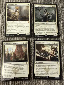 Magic The Gathering MTG 4 Cards Oketra Gideons Intervention Consulate Crackdown - Image 1