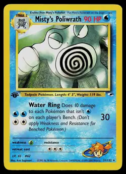 Pokemon Card - Misty's Poliwrath Gym Heroes 31/132 Rare 1st Edition - Image 1