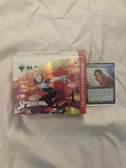 Magic The Gathering Marvel’s Spider-Man Collector Booster Box 12 Packs in hand - Image 1