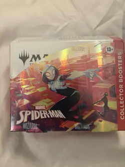 Magic The Gathering Marvel’s Spider-Man Collector Booster Box 12 Packs in hand - Image 2