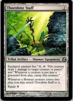 MTG Magic The Gathering Thornbite Staff Morningtide Played See Scan - Image 1