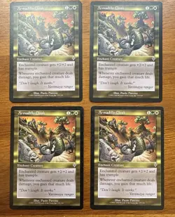 Playset 4x Magic The Gathering MTG Invasion Armadillo Cloak 229 Moderate Play - Image 1