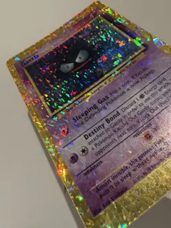Gastly 50/102 Base Set Vending Sticker Holo Prism Pokemon Card - Image 3