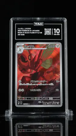 TAG 10 GEM MINT JAPANESE POKEMON 2023 SCIZOR 116/108 BLACK FLAME ART RARE SV3 - Image 1
